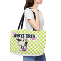 The Always Tired Club - Weekender Tote -  Retro Checkered Design - Travel Bag
