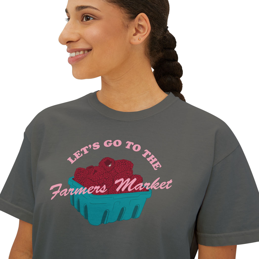 Farmers Market Berry Tee — "Let's Go to the Farmers Market" Women's Boxy Tee