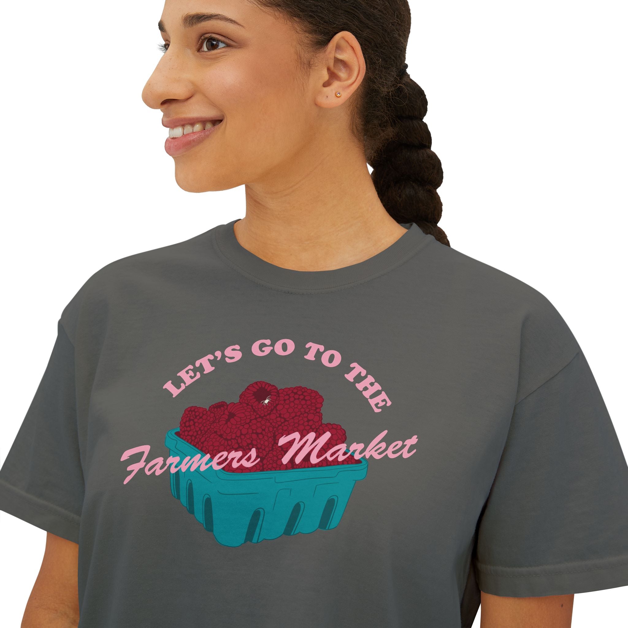Farmers Market Berry Tee — "Let's Go to the Farmers Market" Women's Boxy Tee