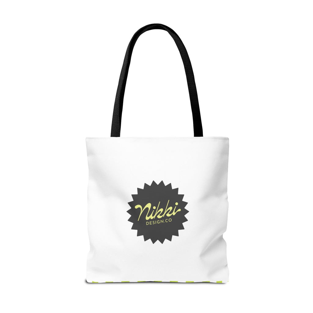 The Always Tired Club Tote Bag — Cute Retro Checkered AOP Canvas Tote
