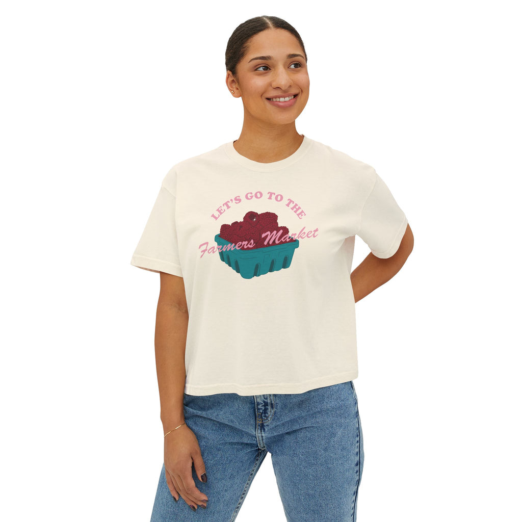 Farmers Market Berry Tee — "Let's Go to the Farmers Market" Women's Boxy Tee