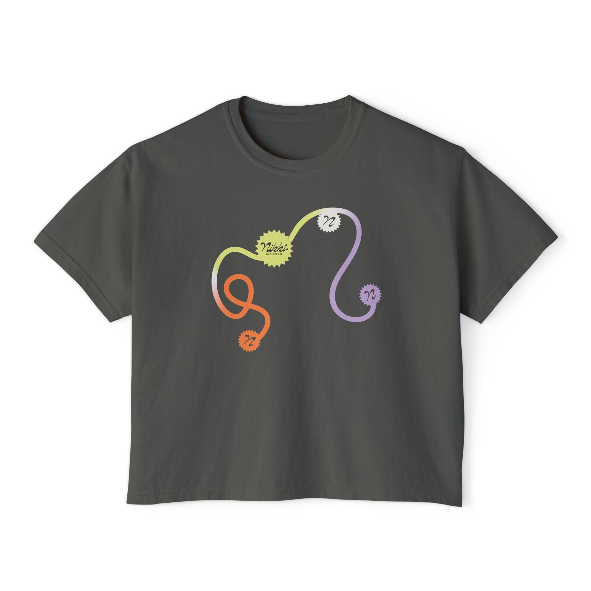 NikkiDesign.Co - Squiggle Graphic Tee - Women's Boxy Tee