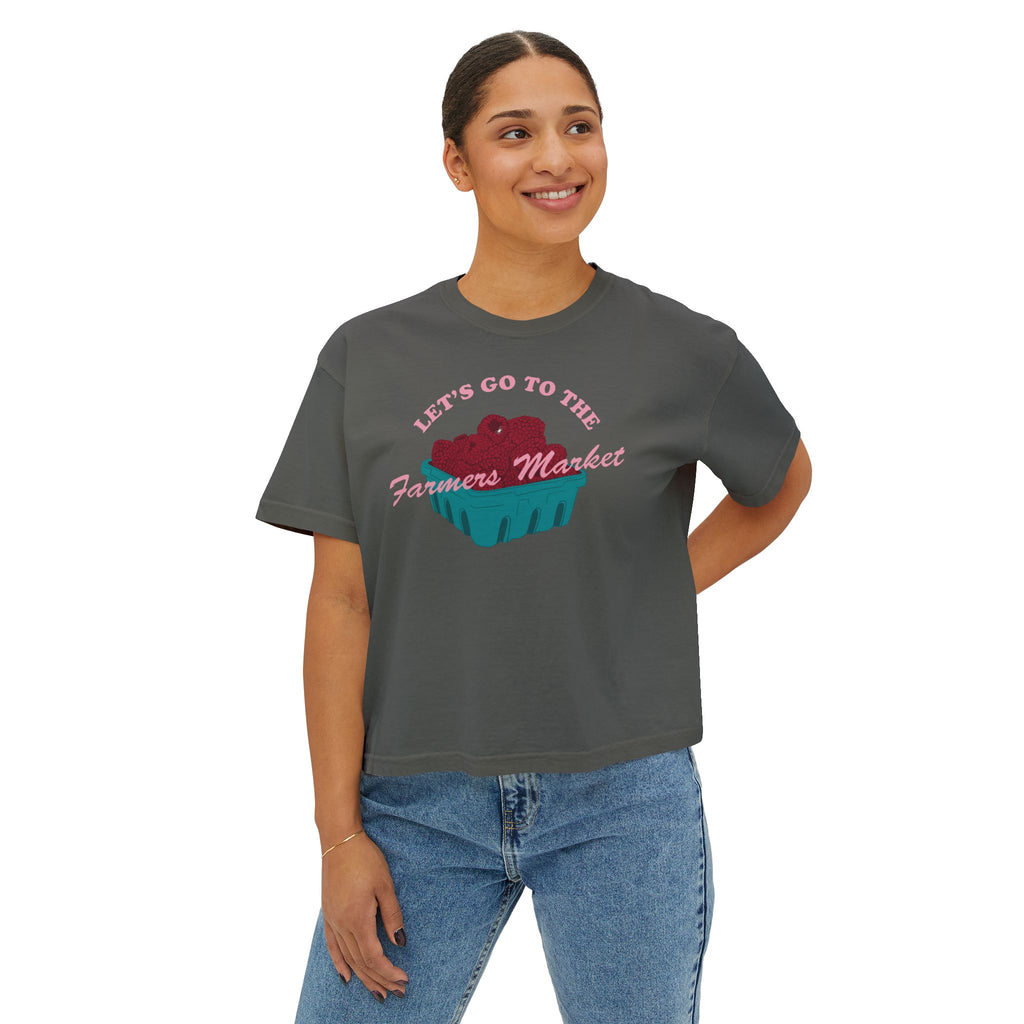 Farmers Market Berry Tee — "Let's Go to the Farmers Market" Women's Boxy Tee