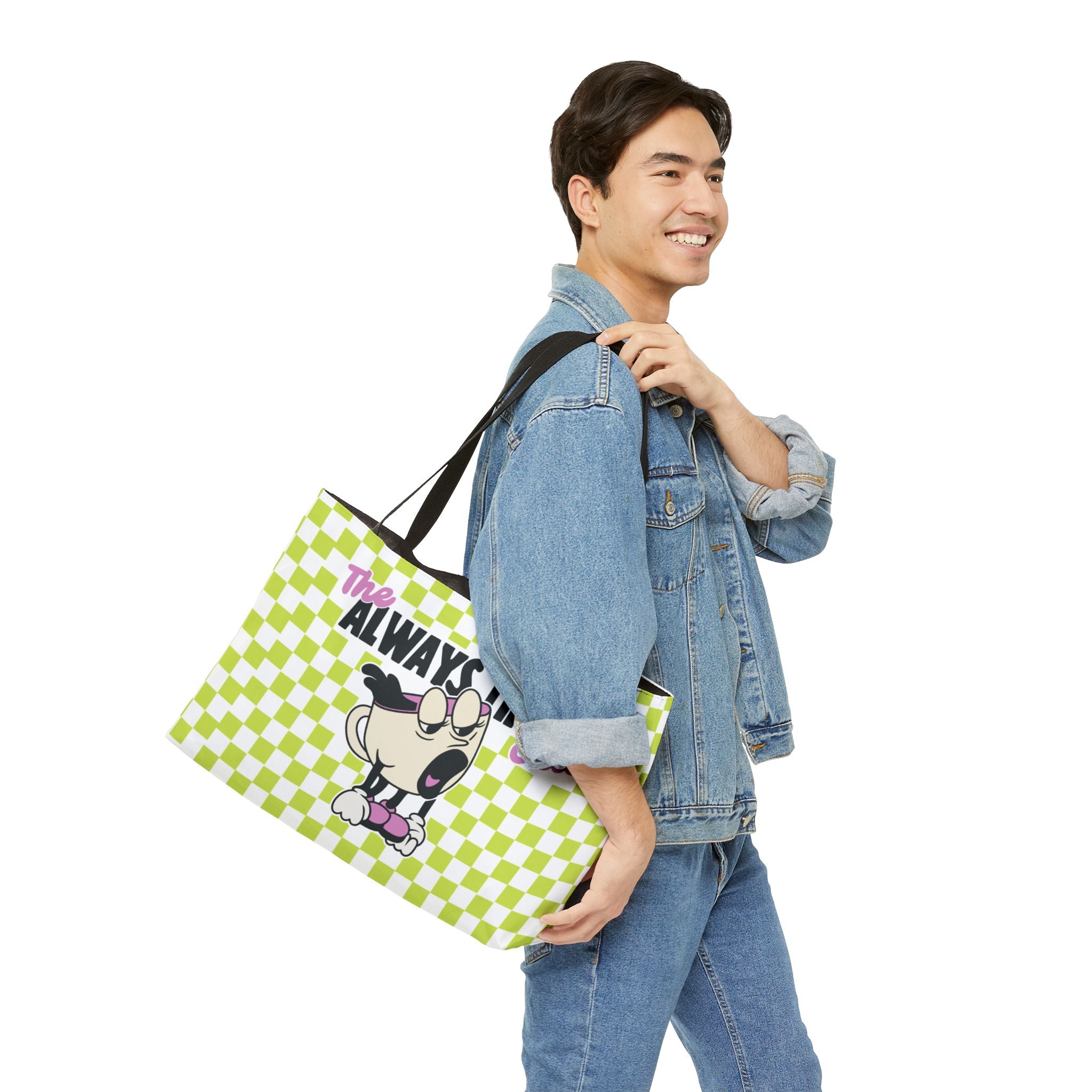 The Always Tired Club - Weekender Tote -  Retro Checkered Design - Travel Bag