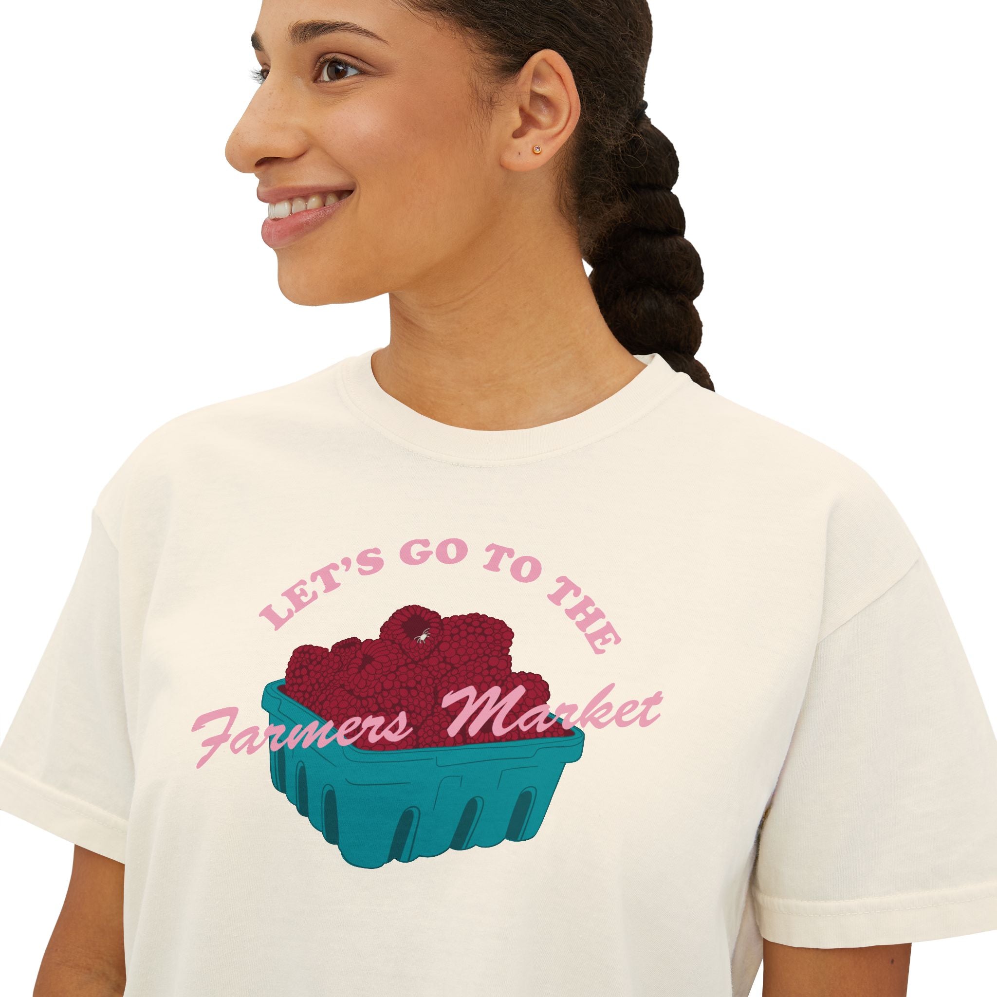 Farmers Market Berry Tee — "Let's Go to the Farmers Market" Women's Boxy Tee